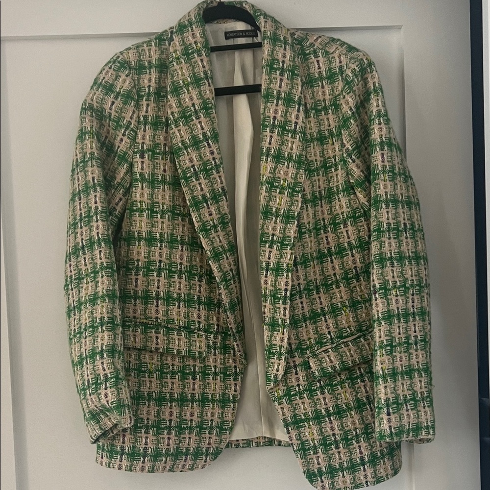 Robertson and Rodeo brand new tweed colorful green  blazer